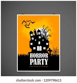 Halloween Party invitation card with creative design vector