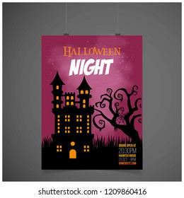 Halloween party invitation card with creative design vector