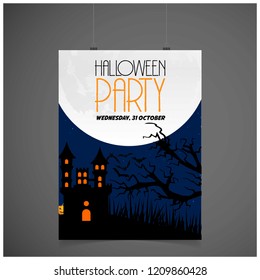 Halloween party invitation card with creative design vector