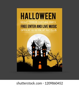 Halloween party invitation card with creative design vector