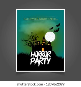 Halloween party invitation card with creative design vector 