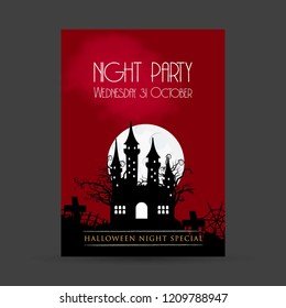 Halloween party invitation card with dark background vector 