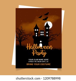 Halloween party invitation card with dark background vector 