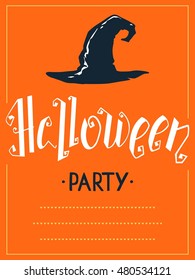 Halloween party invitation card template. Vector illustration