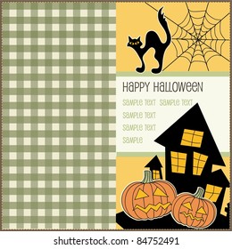 Halloween party invitation card, vector