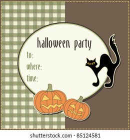 Halloween party invitation card, vector