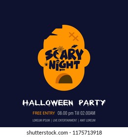 Halloween party invitation design card vector 