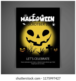 Halloween party invitation design card vector 