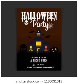 Halloween party invitation design card vector 