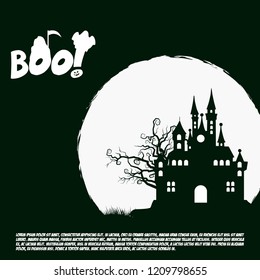 Halloween party invitation design with dark background vector 