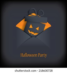 Halloween party invitation in envelope. Eps10 vector illustration