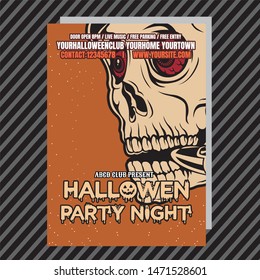 Halloween Party Invitation Flyer. Editable Vector