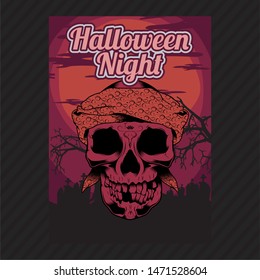 Halloween Party Invitation Flyer. Editable Vector