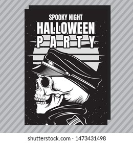 Halloween Party Invitation Flyer. Editable Vector