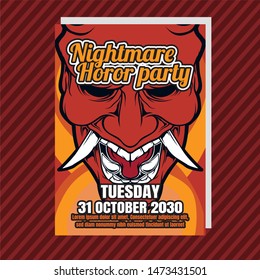 Halloween Party Invitation Flyer. Editable Vector