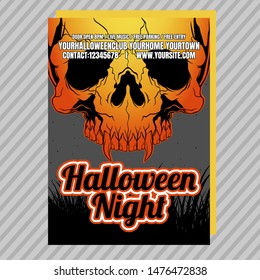 Halloween Party Invitation Flyer. Editable Vector