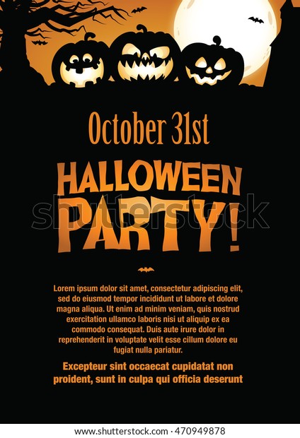 Halloween Party Invitation Flyer Editable Vector Stock Vector Royalty Free