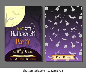 Halloween party invitation or flyer. Vector
