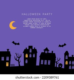 Invitación a la fiesta de Halloween. Ilustración vectorial dibujada a mano.