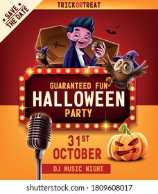 halloween party invitation with music