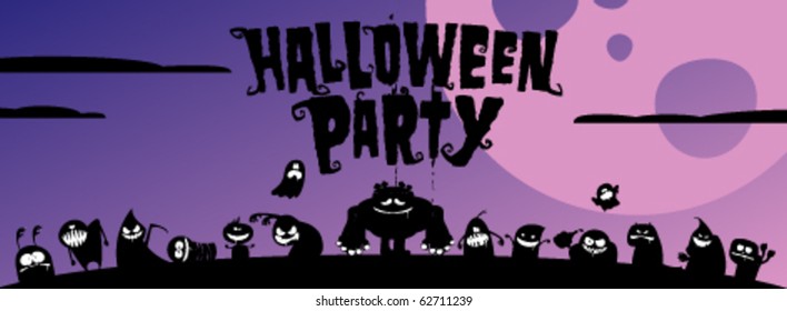 Halloween party invitation, with place for text.