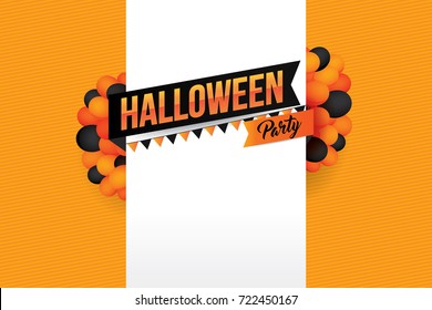 Halloween party invitation poster background. Vector illustration