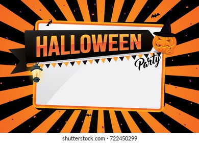 Halloween party invitation poster background. Vector illustration