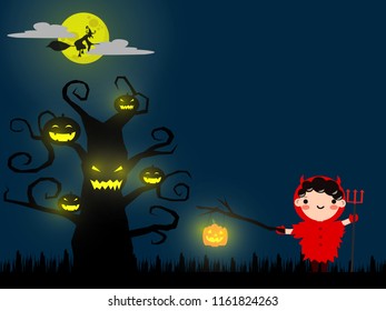 Halloween party invitation poster or card illustration design vector