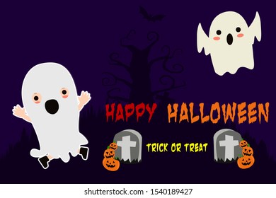 Halloween party invitation poster or card illustration design