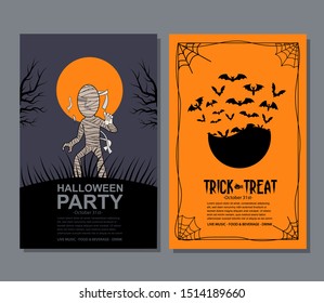 halloween party invitation poster couple bundle