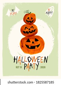 Halloween party invitation, poster or flyer. Vector EPS10 illustration.