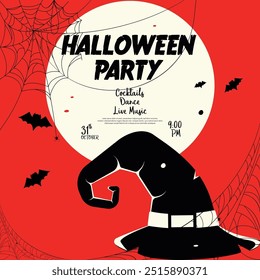 Halloween Party Invitation Poster Vector Design.