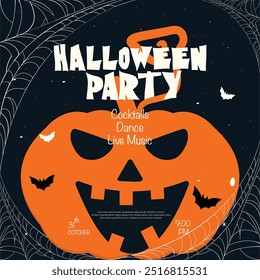 Halloween Party Invitation Poster Vector Design.