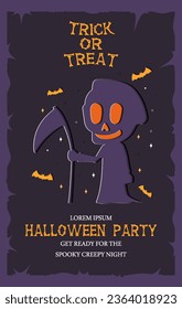 Halloween party invitation posters or brochure background in paper cut style.