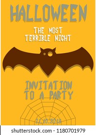 Halloween party invitation scary poster celebration illustration the bats