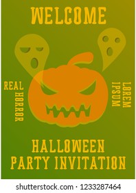 Halloween party invitation . halloween, party, scary, poster,