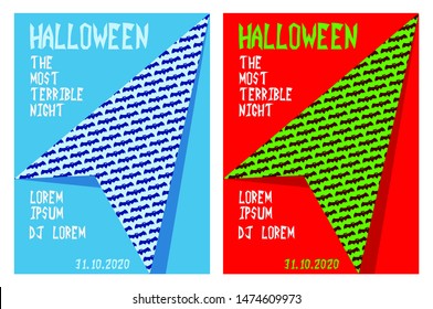 Halloween party invitation scary poster celebration illustration the bats