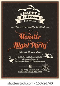 Halloween Party Invitation Template for Card-Poster-Flyer