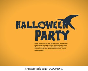 Halloween party invitation template. Holiday celebration poster or card. Elegant typography with traditional symbols. Space for text. Eps10 vector illustration.