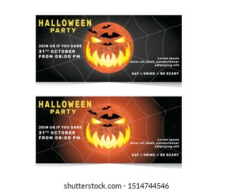 halloween party  invitation template, rectangle size