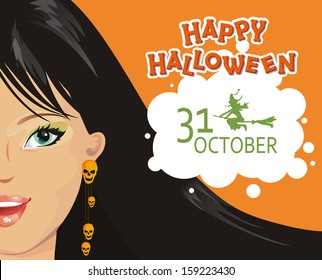 Halloween party invitation template. Vector illustration