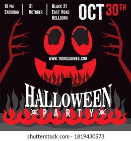 Halloween party invitation template vector image