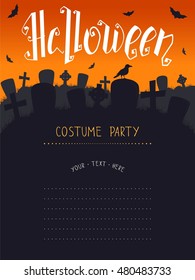 Halloween party invitation template. Vector illustration