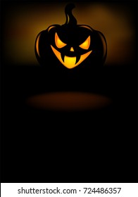 Halloween party invitation with the terrible vampire Jack o Lantern