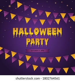 Halloween party invitation. Vector illustration.