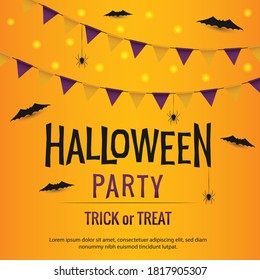 Halloween party invitation. Vector illustration.