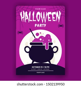 Halloween party invitations or greeting cards, halloween night party, background for invitation card poster flyer