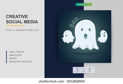 Halloween Party invitations, greeting cards, or posters design. Perfect for social media posts. Vector illustration. 