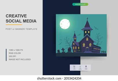 Halloween Party invitations, greeting cards, or posters design. Perfect for social media posts. Vector illustration. 