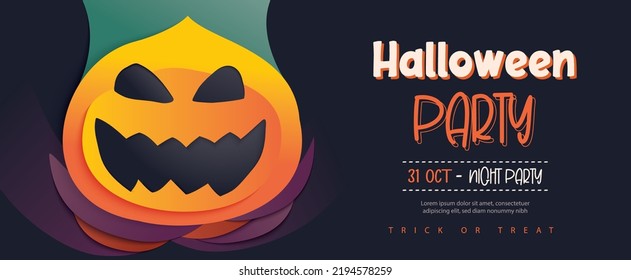 Halloween party invitations or greeting cards background. Halloween  illustration template for banner, poster, flyer, sale, and all design.